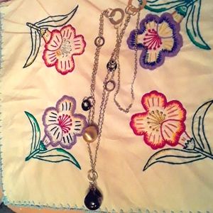 Gold plated silver and ceramic necklace